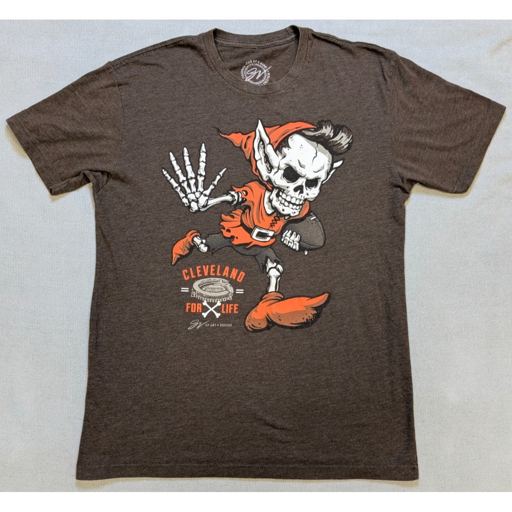 Cleveland Browns Shirt Mens Medium Brownie The Elf Short Sleeve Dawg Pound